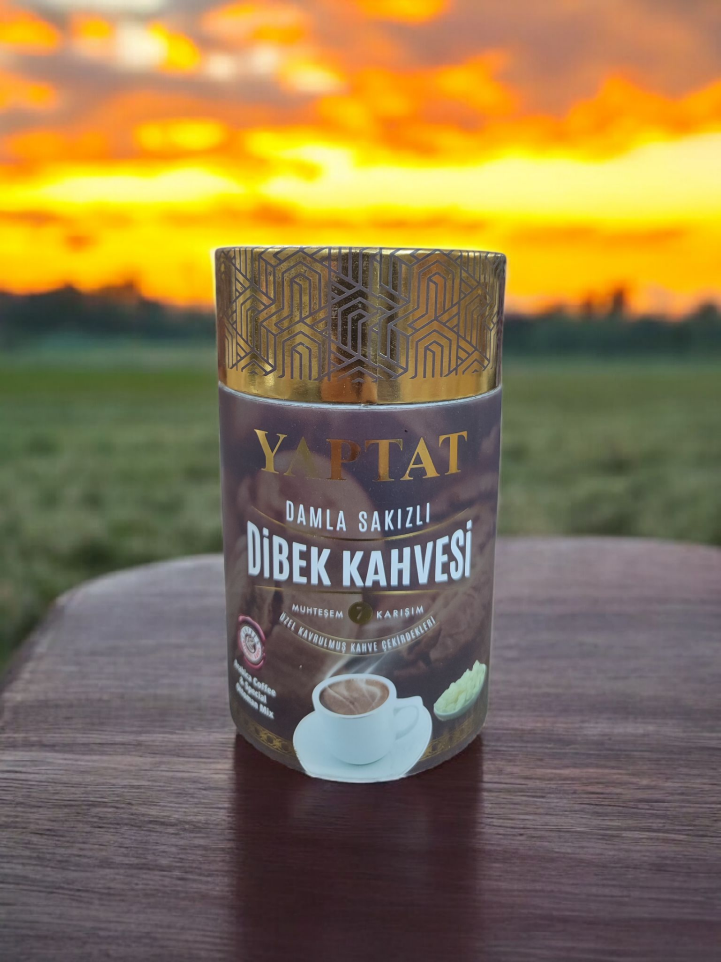 Hediyelik silindir damla sakızlı dibek kahvesi